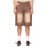 WASHED jean SHORTS – BEUTER WASHED DENIM SHORTS - BROWN