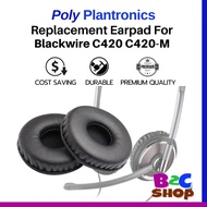 1Pair Plantronics Blackwire C420 C420-M C410-M Poly Replacement Ear Pads Cushion Earpad - Black