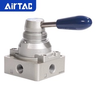 AirTAC Original Pneumatic Hand Lever Valve 4HV210-08/230-10/410-15/430-20 4/3 4/2 Way Manual Rotary 