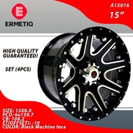 4 PCS / ERMETIQ  MAGS / WHEELS / RIM 15"  A15016  SIZE: 15X8.0  PCD: 6x139.7  CB: 108.2  ET(OFFSET):