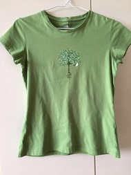 North Face 女裝 綠色 短袖 T 恤 100%全棉