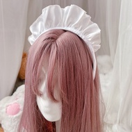 Wide Ruffle Headbands for Women Cosplay White Maid Headwear Gothic Accessories