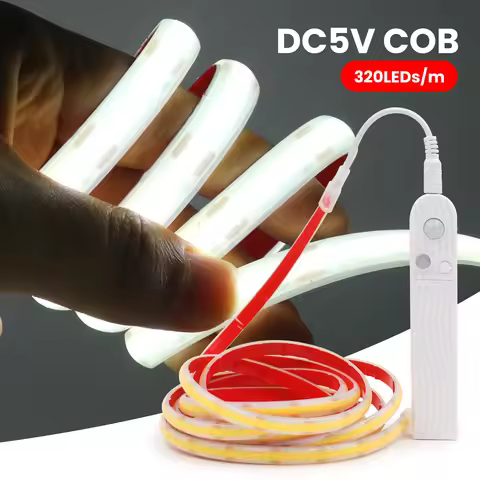 IP68 Waterproof 5V COB Led Strip With Motion Sensor AAA Battery Powered Induction Night Light 1-3M W