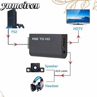 YUMEIREN Converter, PS2 to HDMI Game to HDMI Adapter, Durable 3.5mm Audio Output HD Cable 480i/480p/