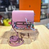 全新HERMES MINI ROULIS 豬鼻包 X9葵錦紫SWIFT皮/銀扣 #BRAND NEW #香榭站正品