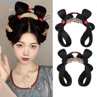 EXPEN Hanfu Wig Headband, Chinese Style Traditional Headdress Ancient Hanfu Wig, Sweet Photography Princess Vintage Hanfu Cosplay HairPieces Girls