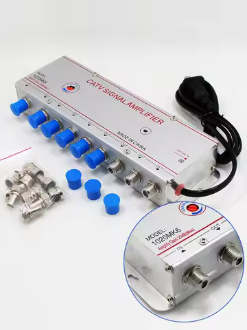 AC 220V 2/3/4/6/8 Way TV Splitter Amplifier 20dB Digital TV Antenna Signal Booster Home Tv Equipment