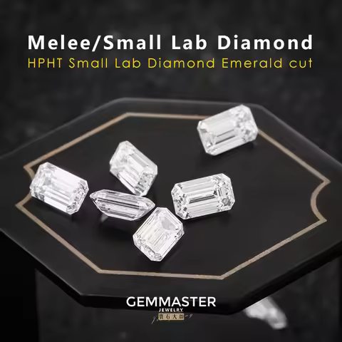 Small Lab Grown Diamond Emerald cut D E F VVS Melee Diamond HPHT 2x3mm 3x5mm Lab Diamond Splinter wh