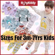 (3m-7years) Baby Boy Girl Long Sleeve Pyjamas Set Children Sleepwear Baju Tidur Kanak