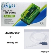 Aerator pompa gelembung udara oxygen blower udara 1 lubang pompa udara aquarium kecil  Aquarium amara AA-222/AA 333/AA999 + selang airstone 1 m