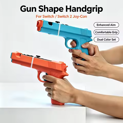 Switch/Switch 2 Gun Shape Grip Holder for Joy-Con Pistol Handle Shooter Game Accessory Pair Snap-Fit