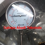 200C Stainless Steel Racket Thermometer 2 1/ 2" Range 0-200 Degrees