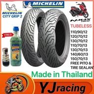 ○✇MICHELIN CITY GRIP 2  TUBELESS FREE TIRE SEALANT &amp; PITO by 12 by 13 110/70 130/70 140/60 150/70/13