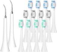 Replacement Toothbrush Heads Compatible with Philips Sonicare, 12 Pcs Professional Electric Toothbrush Heads &amp; 2 Pcs Plaque/Tartar Remover for Teeth, Soft Brush Head Refill for Phillips Sonic Care