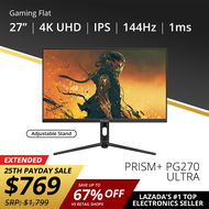 PRISM+ PG270 Ultra 27" IPS 144Hz 1ms 4K UHD 130% sRGB eSports Grade Adaptive-Sync Gaming Monitor [3840x2160]