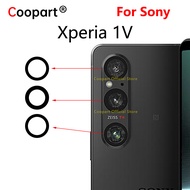 1ชุด/3ชิ้น Coopart ใหม่เลนส์กล้องถ่ายรูปสำหรับด้านหลัง Sony Xperia 1 V กระจกกล้องมองหลังฝาครอบเปลี่ย