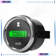 HECCEH Hour Meter Gauge, 52mm Diameter 12V 24V DC Engine Hour Meter, Durable Digital Counter Digital