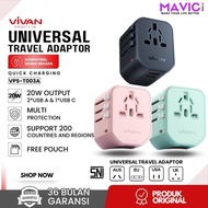TimeToGo- Vivan Vps-T003A Universal Travel Power Adapter 20W 3 Port Usb-C Usb-A
