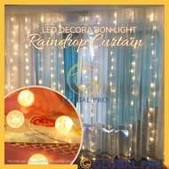 3M 200L Curtain Marble Crystal Cracker Ball LED String Wire Decoration Lights Hari Raya Xmas Light Deco Lampu Malam