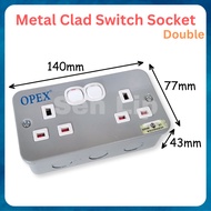 13A Switched Socket Outlet Metal Clad (SIRIM) (Single/1 Gang  Double/2 Gang) for Extension