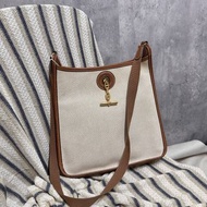 Hermes 26 Size 帆布拼皮肩背包