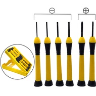 [SG STOCK] SCREWDRIVER 6PC PRECISION PVC HANDLE ABT1163 Plus Minus Head Bit Repair DIY Hand Tool Kit