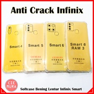 CIE Case Bening Infinix Smart 4 5 6 Ram 2 Ram 3 GB Anti Crack Jelly Softcase Lentur Silikon HP Anticrack Ciemura