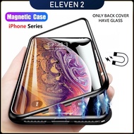 eleven2 Metal Magnetic Adsorption Glass Case For iPhone 12 11 Pro Max XR XS Max