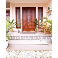 1 Set Pintu Kusen Utama Model Kupu Tarung Minimalis Kayu Jati Putih/Gamelina