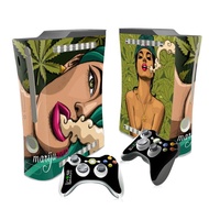 New style Smoking girl Good Quality Protective Sticker Vinyl Skins for XBOX 360 fat New game TN-XBOX 360-5179 new design