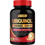 DRFOSTER CoQ10 100mg Ubiquinol - Coenzyme Q10 Co Q 10 Supplement Cq10 with PQQ & Vitamin E & Black P