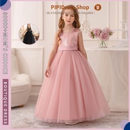 PIPIDress Shop ✨ Sparkling Pink Gown for Girls [3D Floral + Tiered Skirt] - Ideal for Debut & Specia