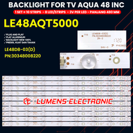 BACKLIGHT TV AQUA 48 INCH LE48AQT5000 48AQT5000 LAMPU BL LED 48AQT 8K 3V