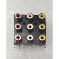 9 Slot RCA Female Socket AV Connector Hole