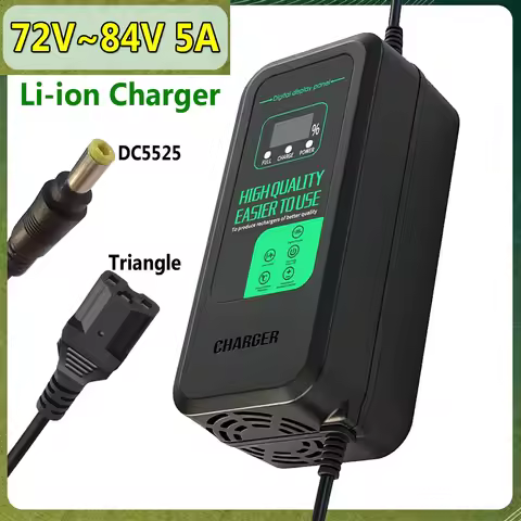 84V 5A Lithium Battery Charger With DC5.5x2.5 Plug /Triangle For Lithium Battery Pack Charger 72V 20