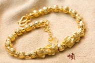 順順飾品--純金手鍊--香港製機刻貔貅圓滿手鍊┃重3.15錢.長19公分