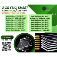 Acrylic sheet Extrusion / Casting 4ftx6ft & 4ftx8ft. 2mm to 10mm Perspex.