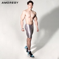 ชุดโพไซด์ผู้ชาย Amoresy กางเกงขาสั้นสำหรับกีฬาฟิตเนสผู้ชายเอวยางยืดเข้ารูประบายอากาศได้
