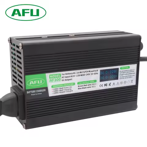 25.2V 10A Li-ion Charger Usd For 6S 22.2V Lithium Battery Aluminum Shell With Fan OLED Display Fast