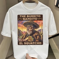 Outdoor Adventures Men's The Burrito Bandito Sasquatch Graphic T-Shirt - 100% Cotton, Casual Relaxed