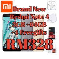 Original Brand New Xiaomi Redmi Note 4 3GB Ram 64GB Rom   4G LTE Smart Phone 4100mah Battery Free Gifts Package