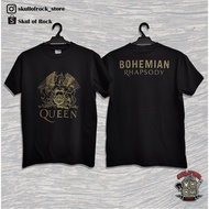 💥 Queen Bohemian Rhapsody Black Tshirt Tee Hitam Rock Band Unisex Full Cotton Tor Clothing By Skull 