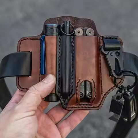 Leather Sheath For Leatherman Multitool Sheath EDC Pocket Organizer Hunt Tactical Knife Pouch Flashl