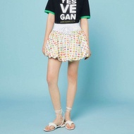 [Tohns] Gingham Balloon Skirt กระโปรงสั้นทรงบอลลูน ลายตารางสีแดง-ขาว เบา สวมใส่สบาย มีเชือกผูกเอวปรั