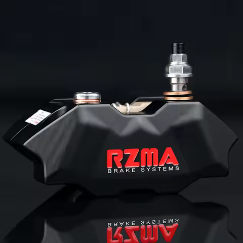 RZMA motorcycle modified brake caliper 4P piston CNC anodized 3D textured aluminum alloy(​Installati