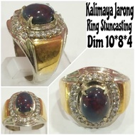 Cincin permata batu akik kalimaya jarong asli natural cincin pria