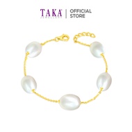 TAKA Jewellery Lustre Pearl Bracelet 9K Gold