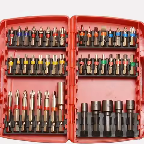 45pcs Impact Driver Bit Set S2 Steel Alloy Magnetic Nut Driver Slotted Phillips Torx For Metal Wood 