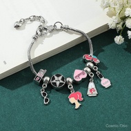 Gelang Tangan Perempuan Barbie Charm Bracelet DIY Beads Cartoon Jewelry Kids Women