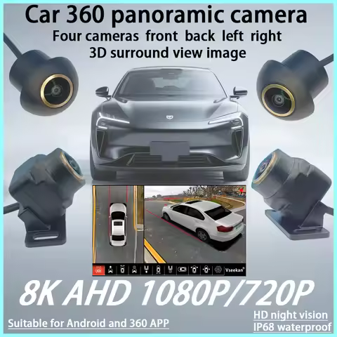 360 Panoramic Car Camera 3D AHD 1080P 720P For Android Radio 360APP 12Pin Golden lens 2053-4007 sn30